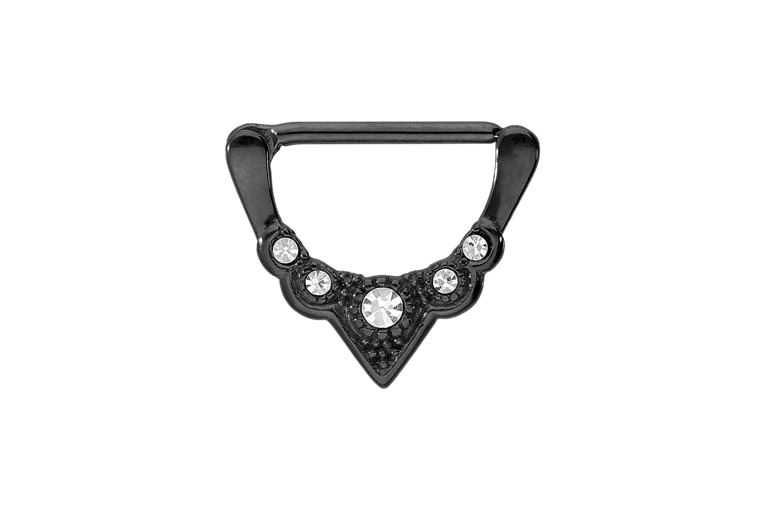 Chirurgenstahl Nippelpiercing Clicker 5 KRISTALLE ++SALE++